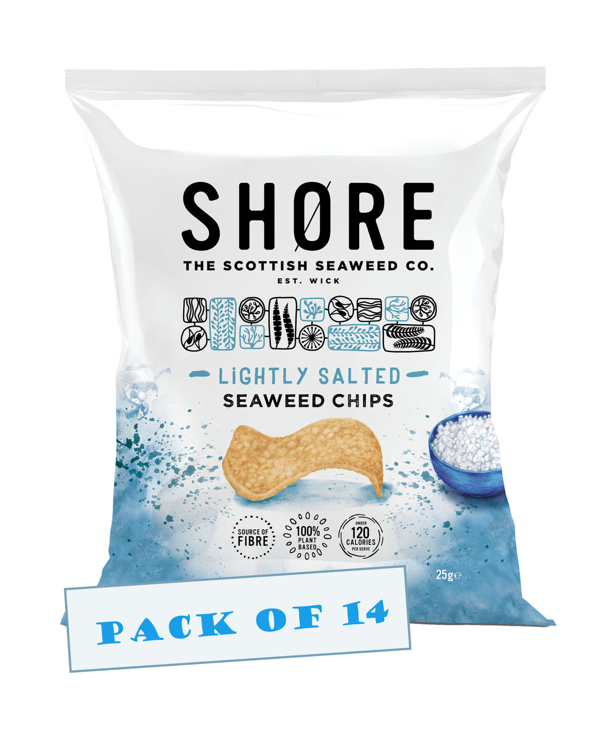 Shore Seaweed Chips - Lightly Salted 14x25g