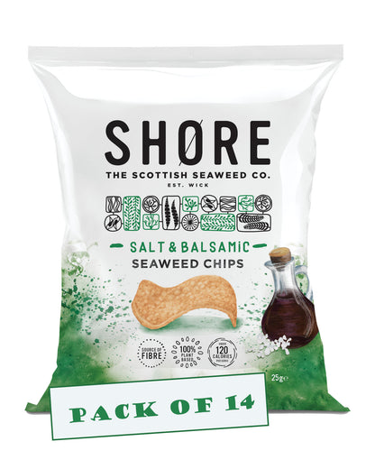 Shore Seaweed Chips - Salt & Balsamic 14x25g