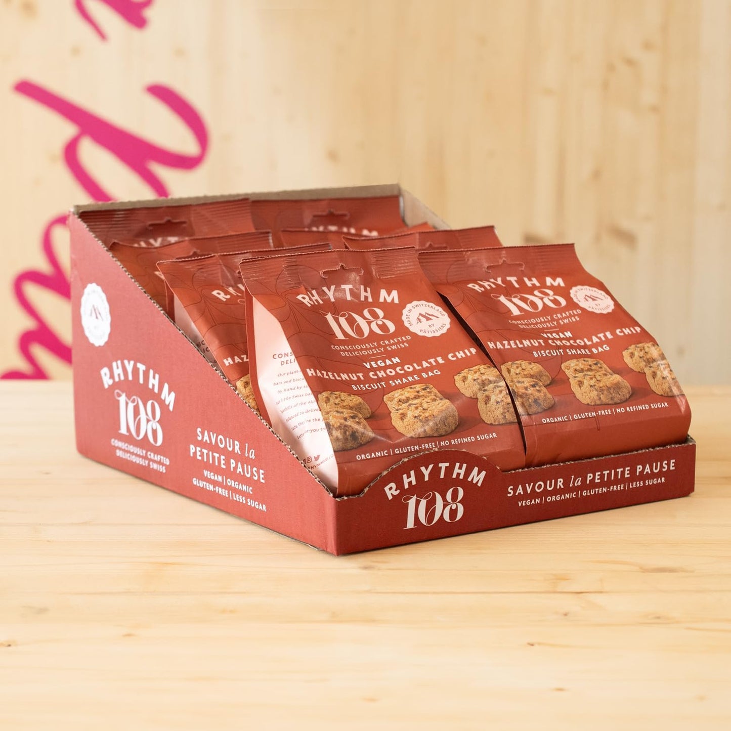 Rhythm 108 Hazelnut Chocolate Chip Biscuit Pack of 8