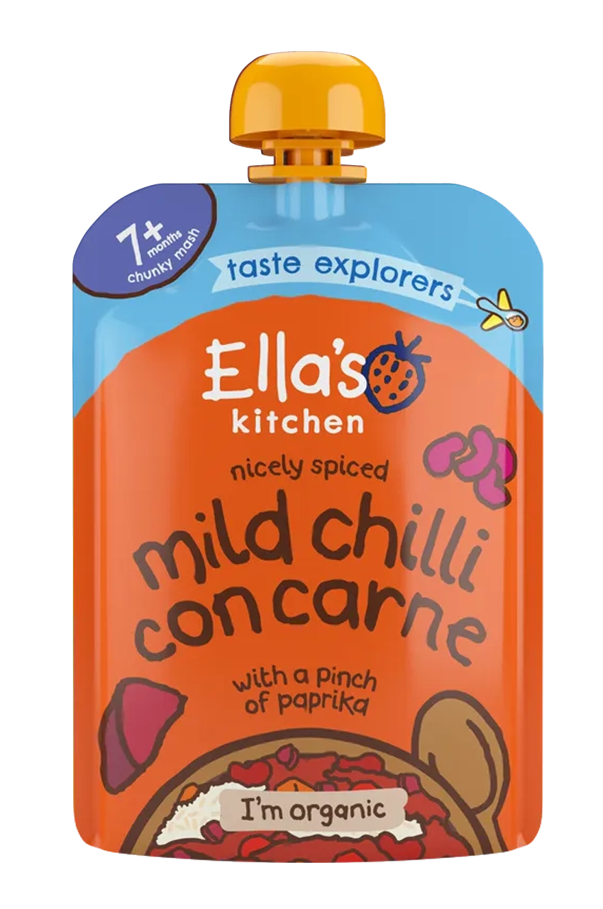 Ella's Kitchen - Stage 2 -  Mild Chilli Con Carne with rice + a pinch of paprika*