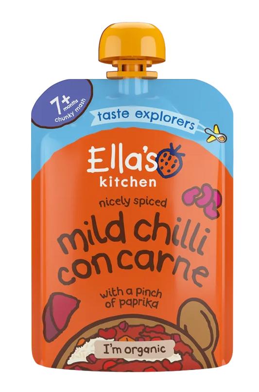 Ella's Kitchen - Stage 2 -  Mild Chilli Con Carne with rice + a pinch of paprika*