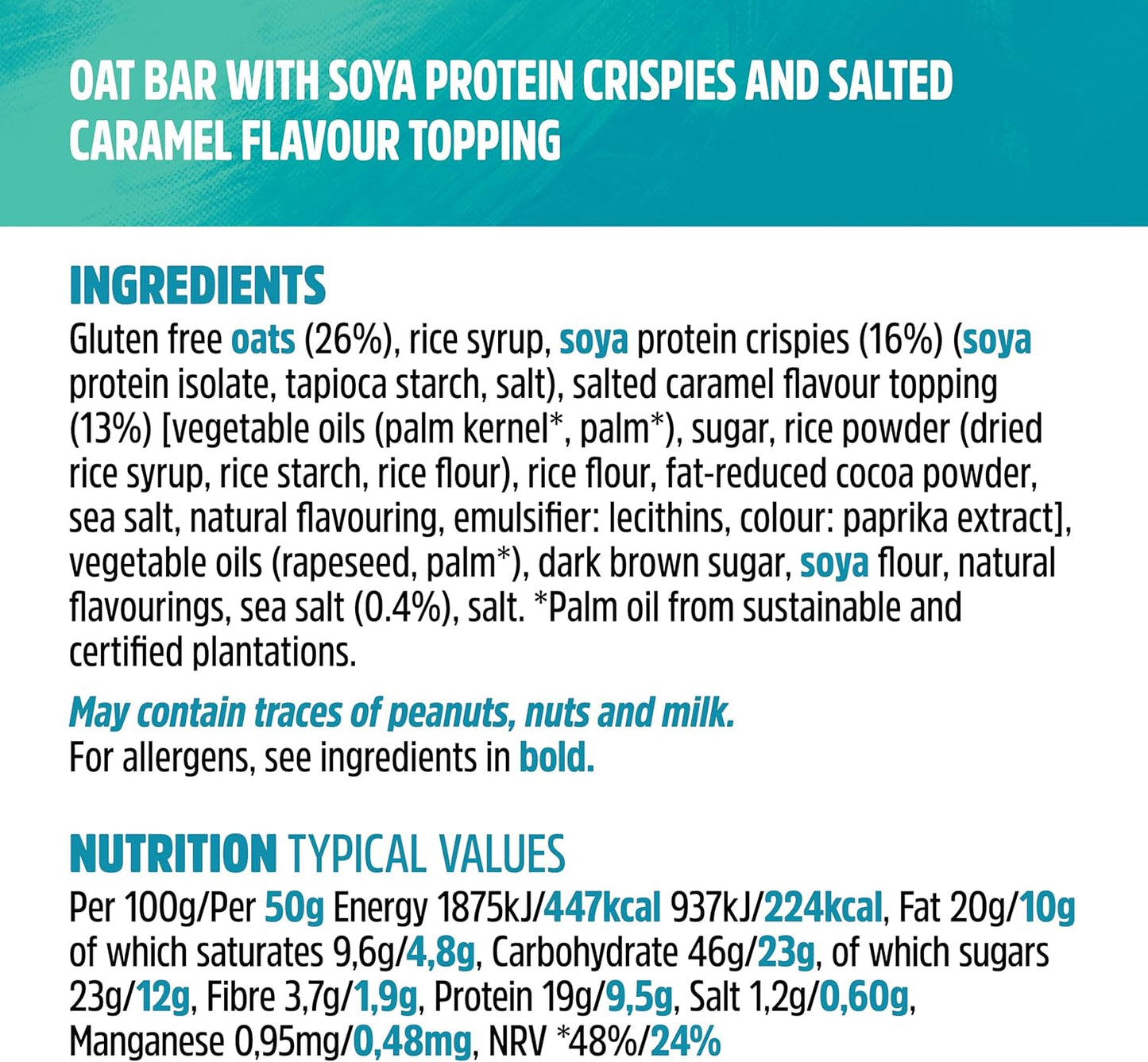 Trek Salted Caramel Flavour Topped Protein Flapjack 36 bars