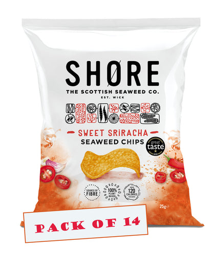 Shore Seaweed Chips - Sweet Siracha Chilli 14x25g
