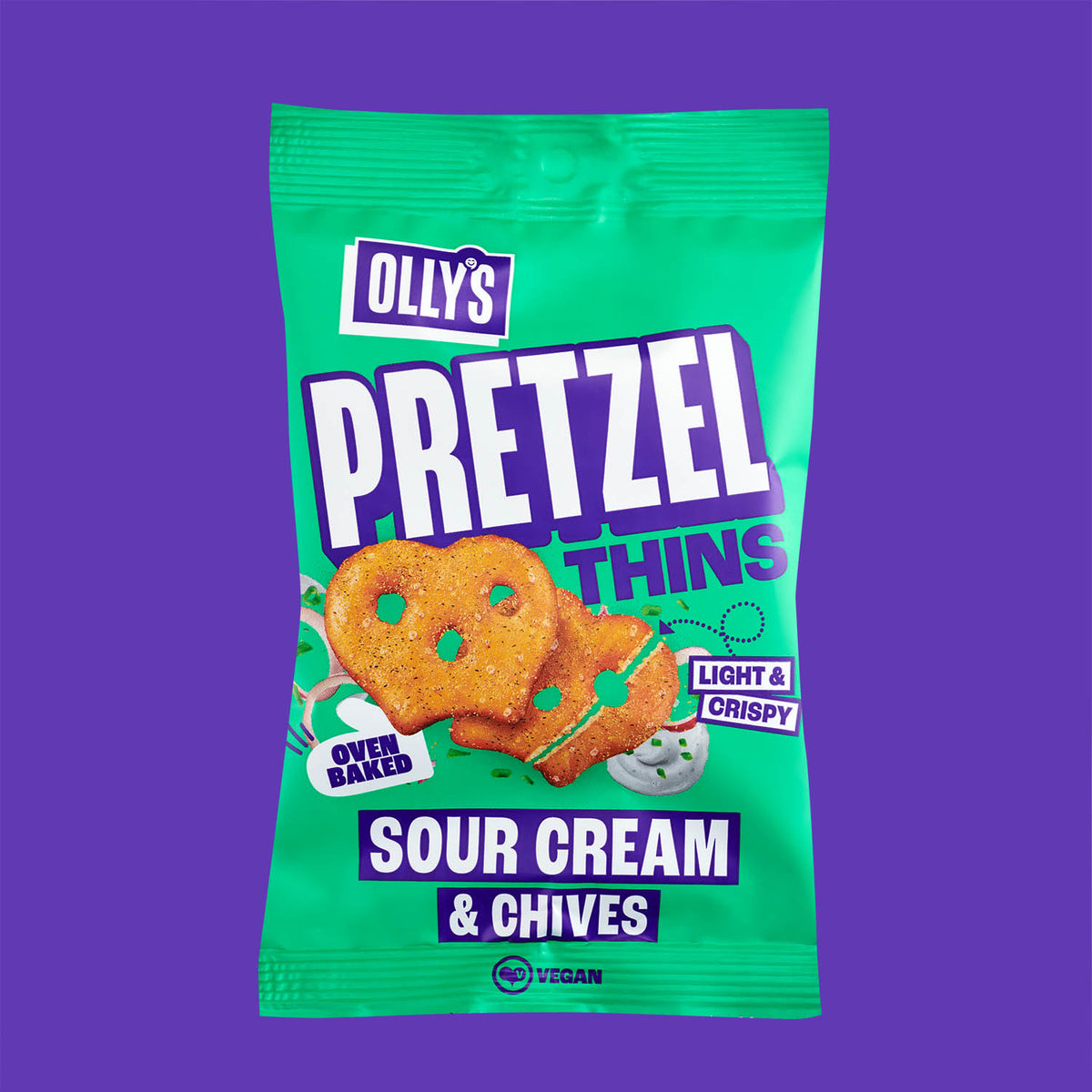 Olly's - Sour Cream & Chives Pretzel 7x140g