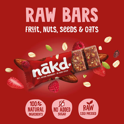 NAKD Fruit and  Fibre - Strawberry & Raspberry 36 bars