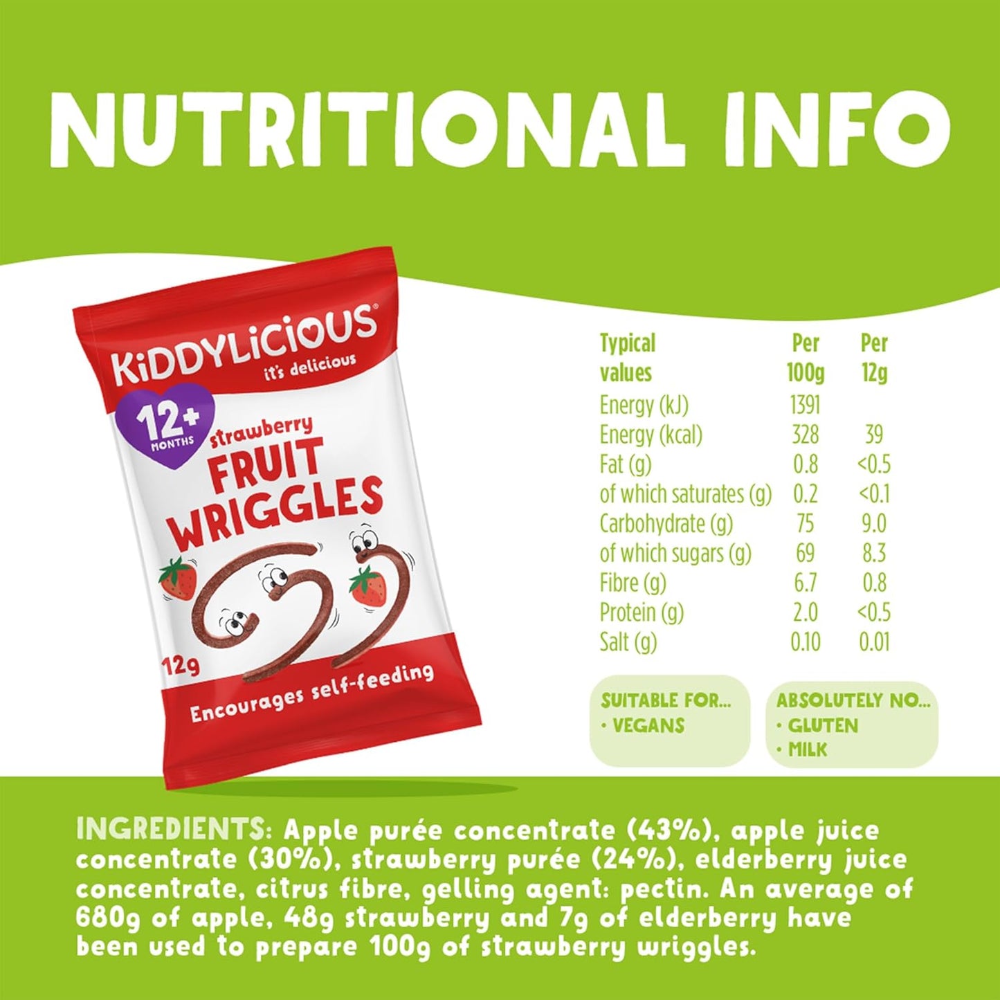 Kiddylicious - Strawberry Fruit Wriggles