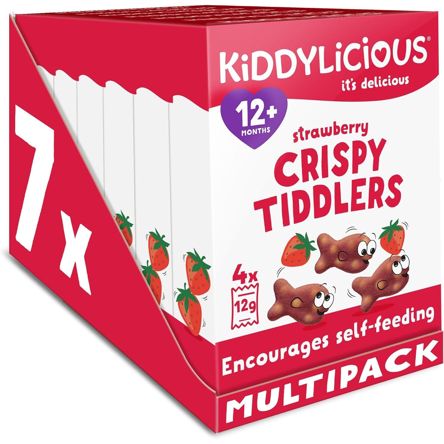 Kiddylicious - Strawberry Crispy Tiddlers 7 x 4 x 12g