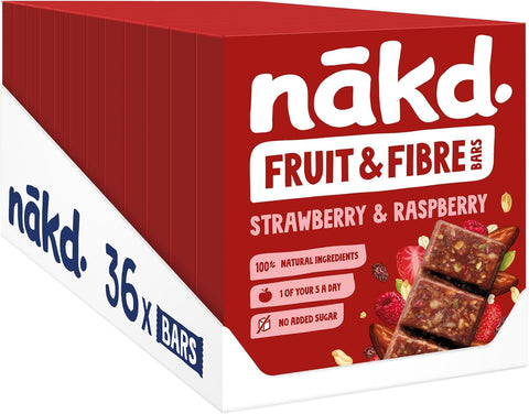 NAKD Fruit and  Fibre - Strawberry & Raspberry 36 bars