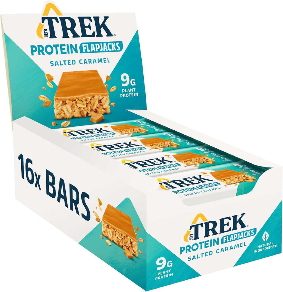 Trek Salted Caramel Flavour Topped Protein Flapjack 16 bars