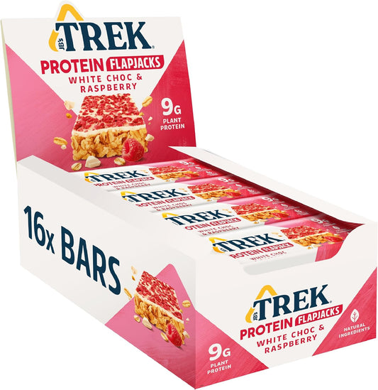 Trek White Chocolate Raspberry Protein Flapjack 16 bars