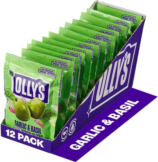 Olly's Olives - Garlic & Basil 12x50g