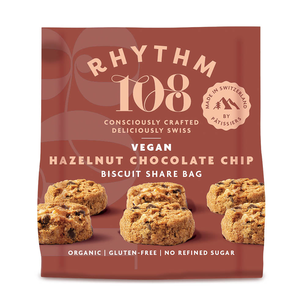 Rhythm 108 Hazelnut Chocolate Chip Biscuit Pack of 8
